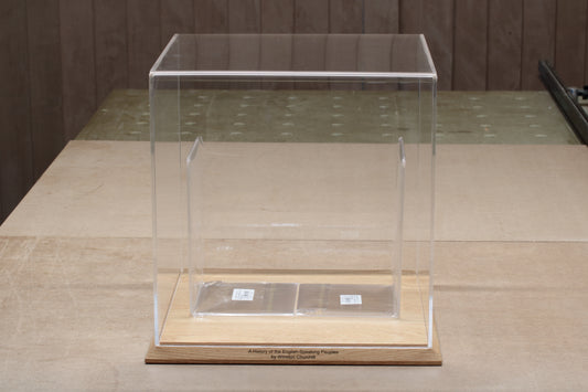 Book display - "Rare Set of Books" / case:30cm x 30cm x 30cm + engraving + acrylic bookends