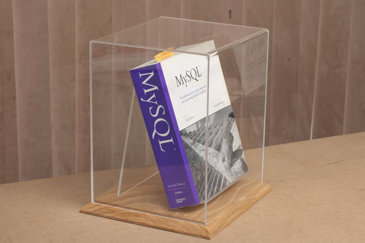 Book display case - "Paperback" (4.3 x 6.9 in) - 18cm x 15cm x 20cm + engraving + stand