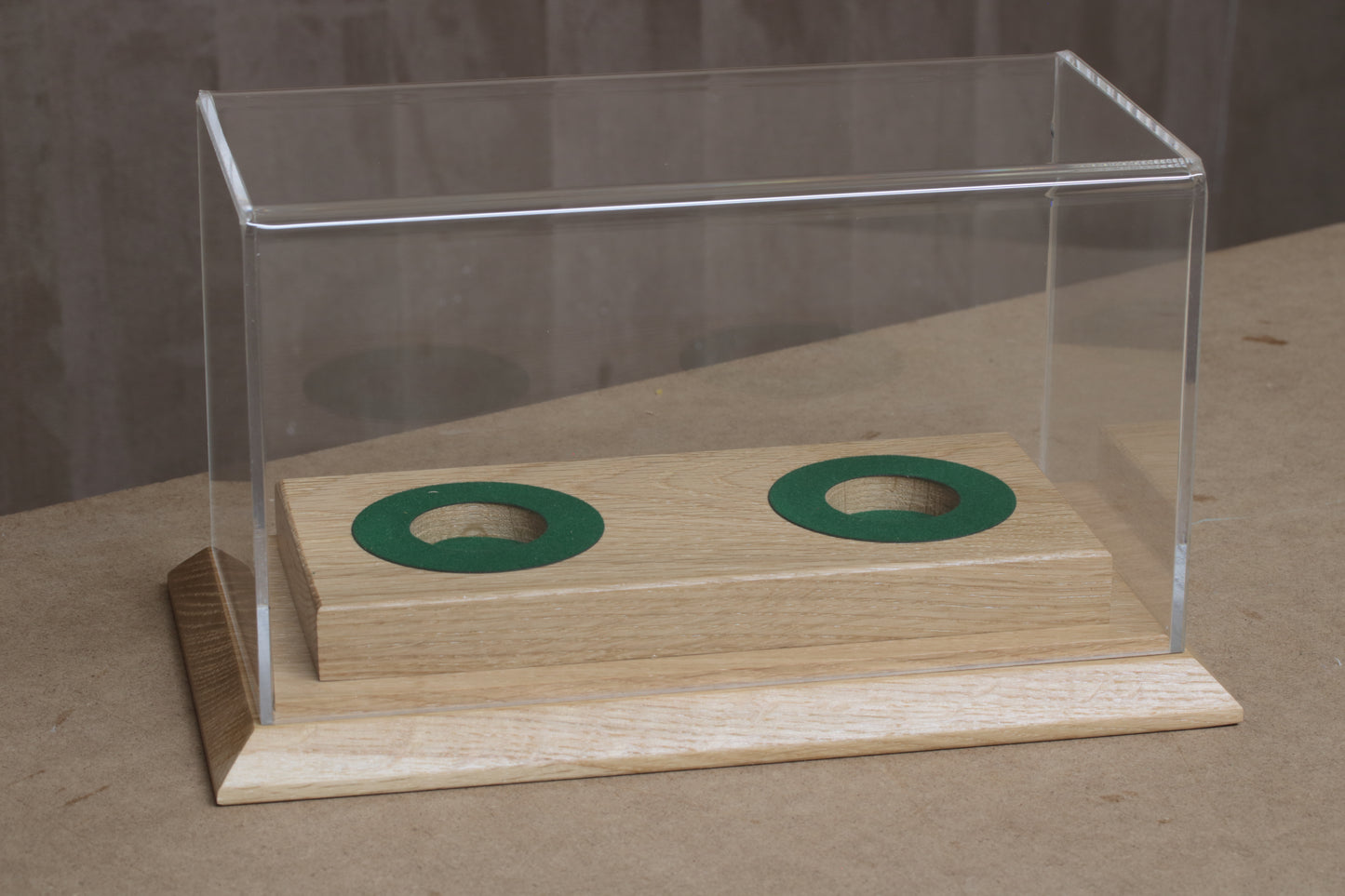 Double Cricket Ball Display case with custom engraving