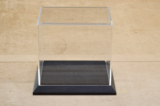 Display Case w16cm x d14cm x h14cm - Oak Base, (BLACK)