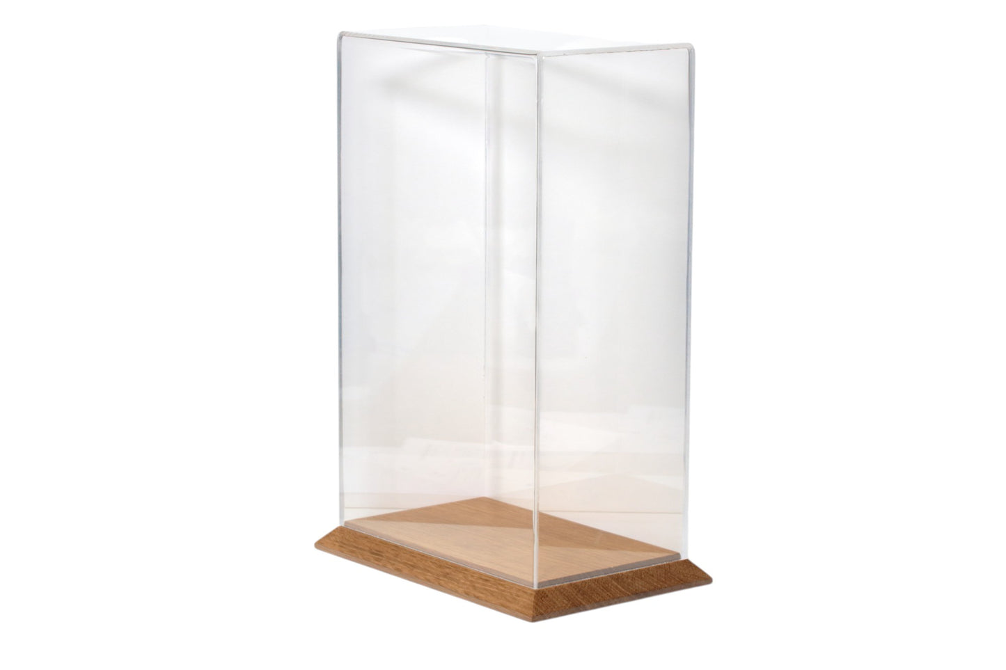 Handmade Display Case w20cm xd12cm xh32cm with Oak base