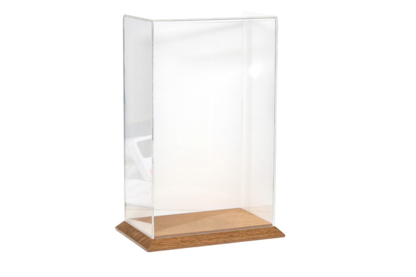 Handmade Display Case w20cm xd12cm xh32cm with Oak base