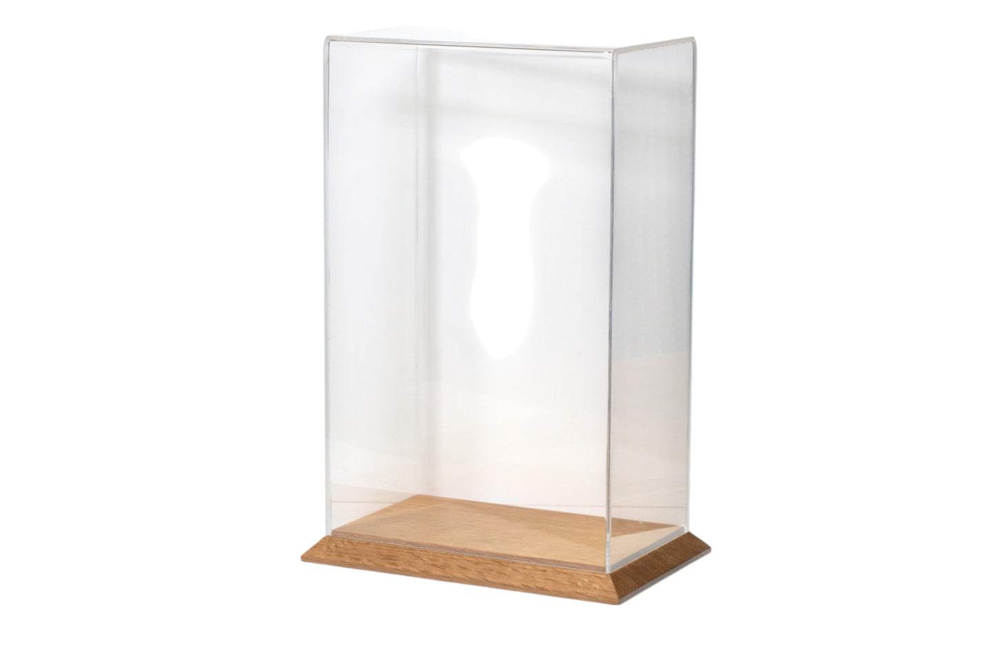 Handmade Display Case w20cm xd12cm xh32cm with Oak base