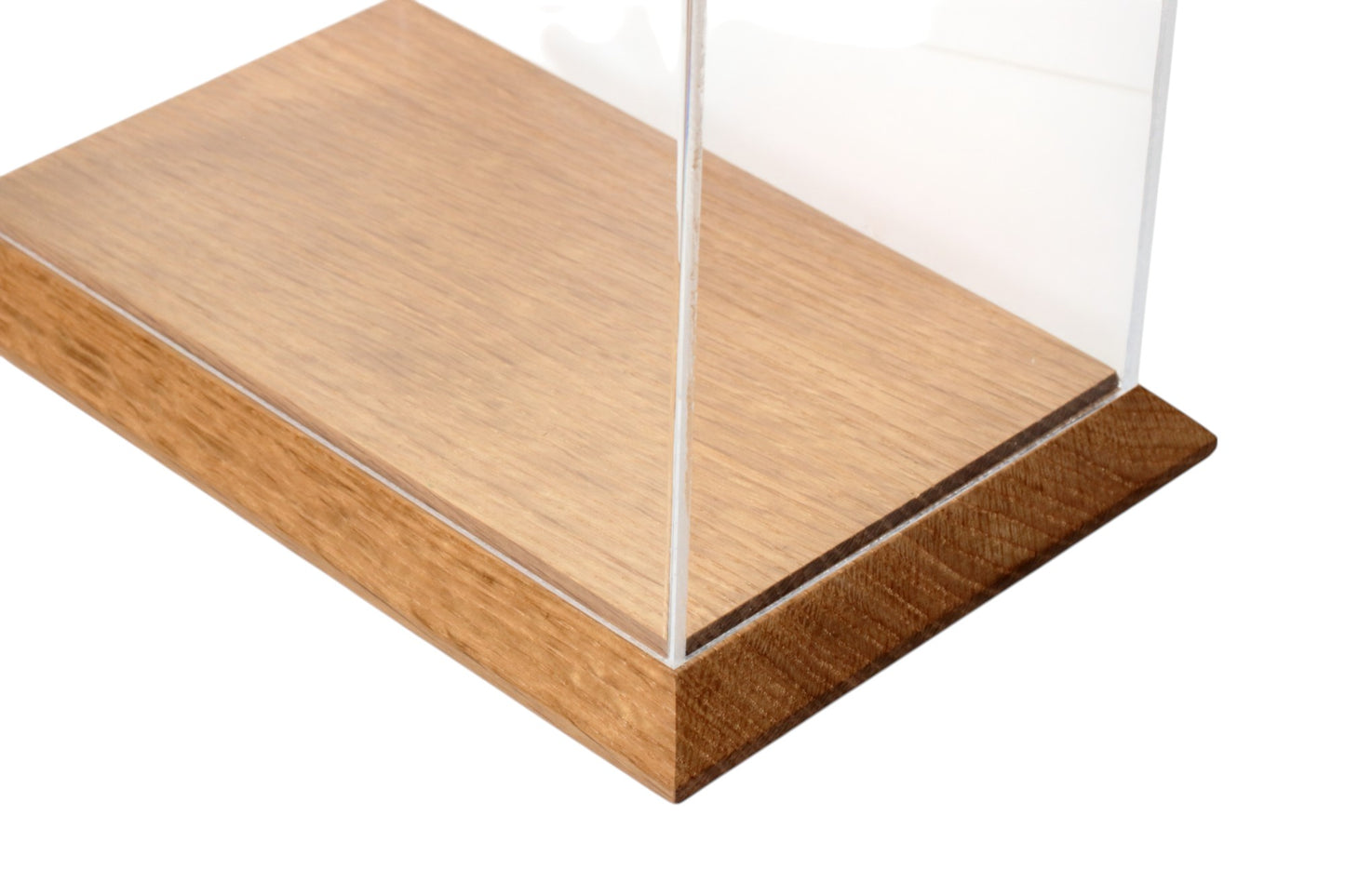 Handmade Display Case w20cm xd12cm xh32cm with Oak base