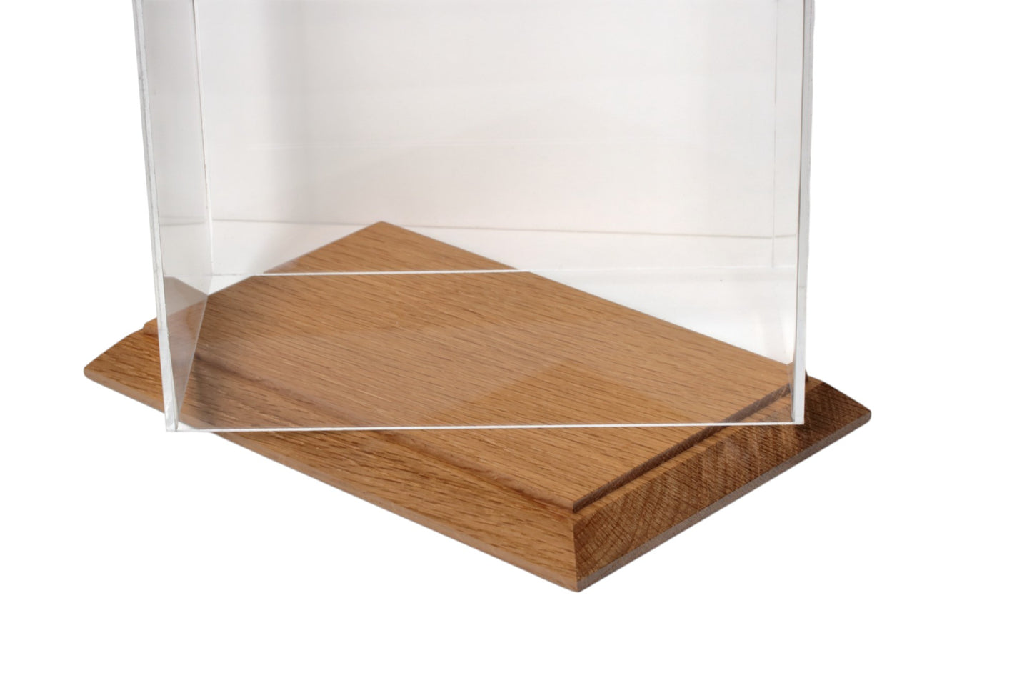 Handmade Display Case w20cm xd12cm xh32cm with Oak base