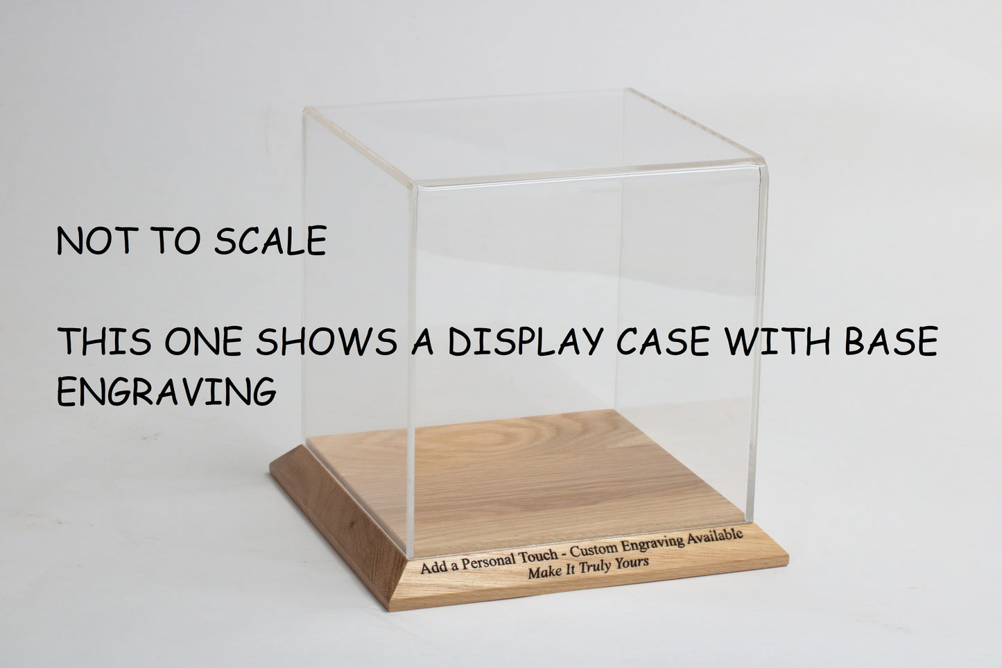 HandMade Display Case w18cm x d7cm x h21cm, OAK base