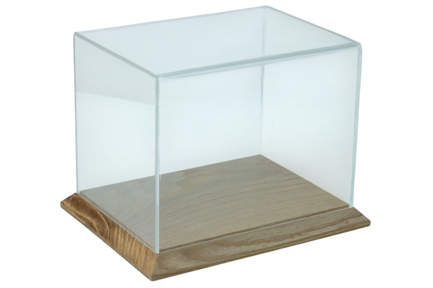 Display Case 20cm x 15cm x 15cm (internal measurements) with solid Oak base