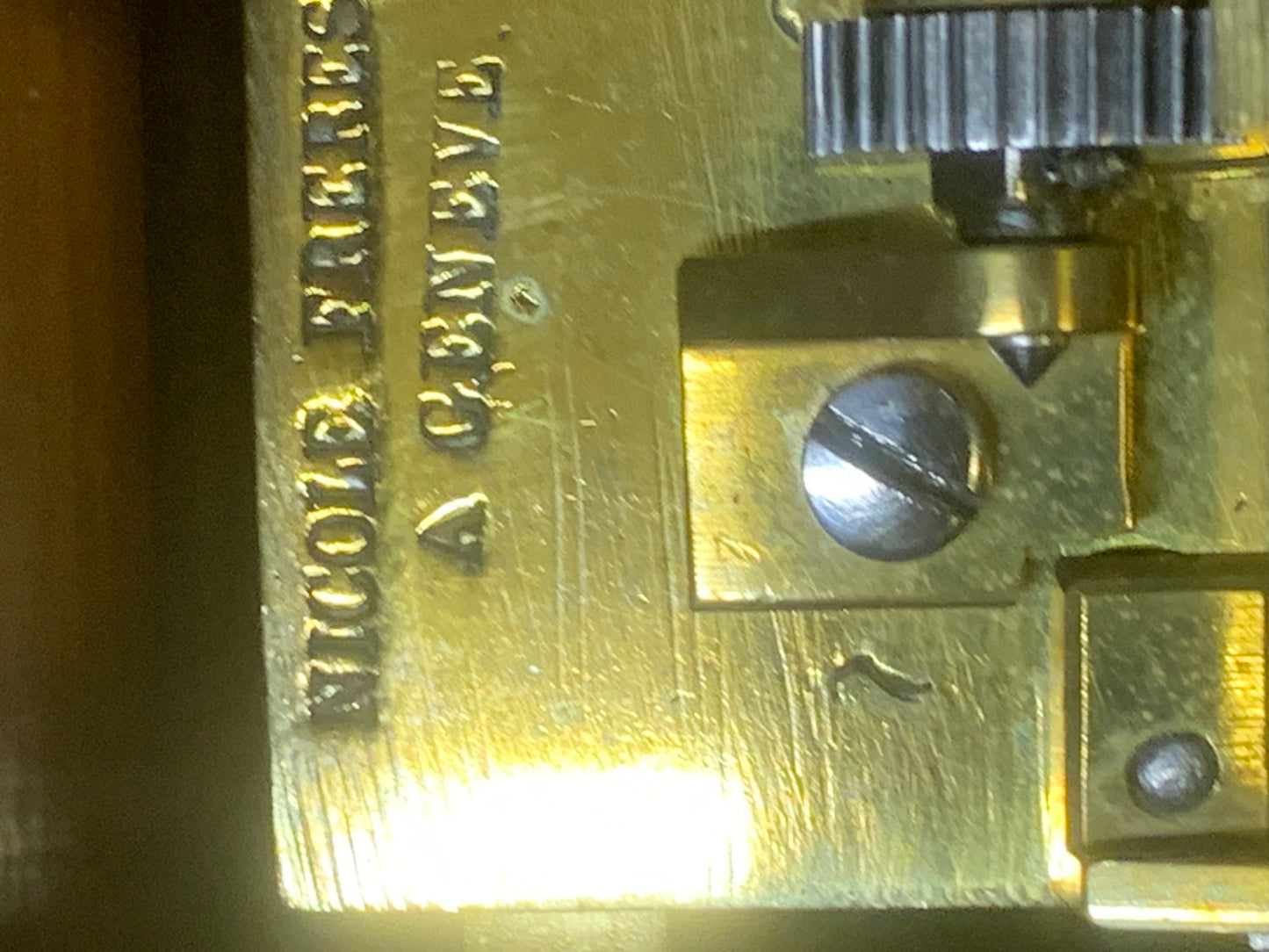 Small, Early keywound F.Nicole 4 air music box, Circa 1843, serial number 21325.