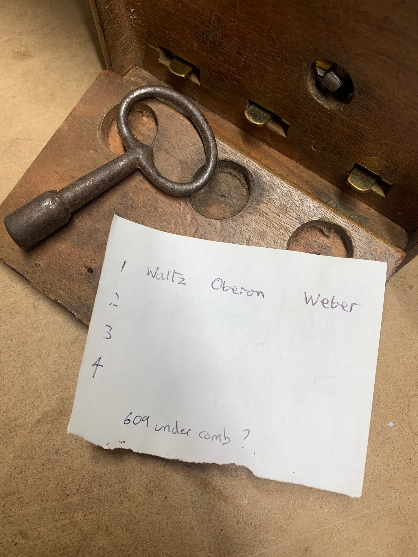 Small, Early keywound F.Nicole 4 air music box, Circa 1843, serial number 21325.