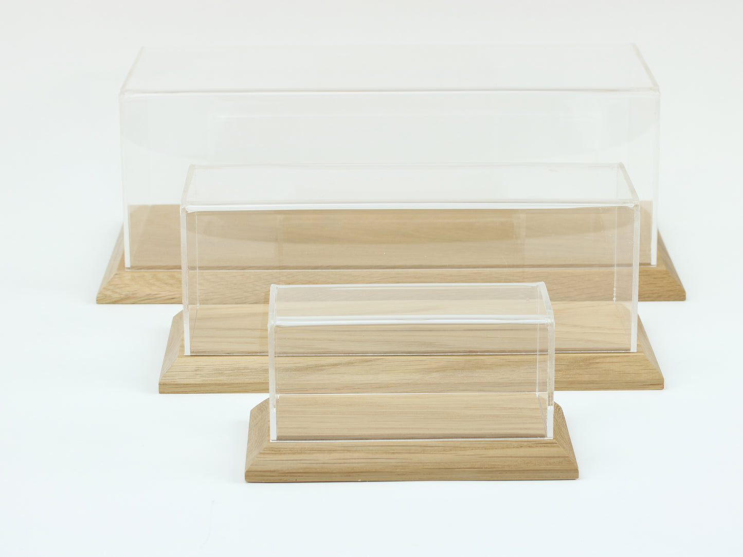 Custom Display case for Barbara: 36cm x 11cm x 11cm MEDIUM OAK STAIN