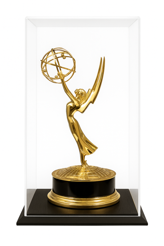 Display Case 24cm x 24cm x 44cm with solid Oak Base (Emmy not included!)