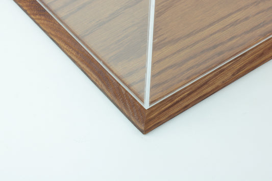 Custom Order for Volodymyr - 25cm x 25cm x 15cm Square cut chamfer 15mm plinth, Medium Oak Stain