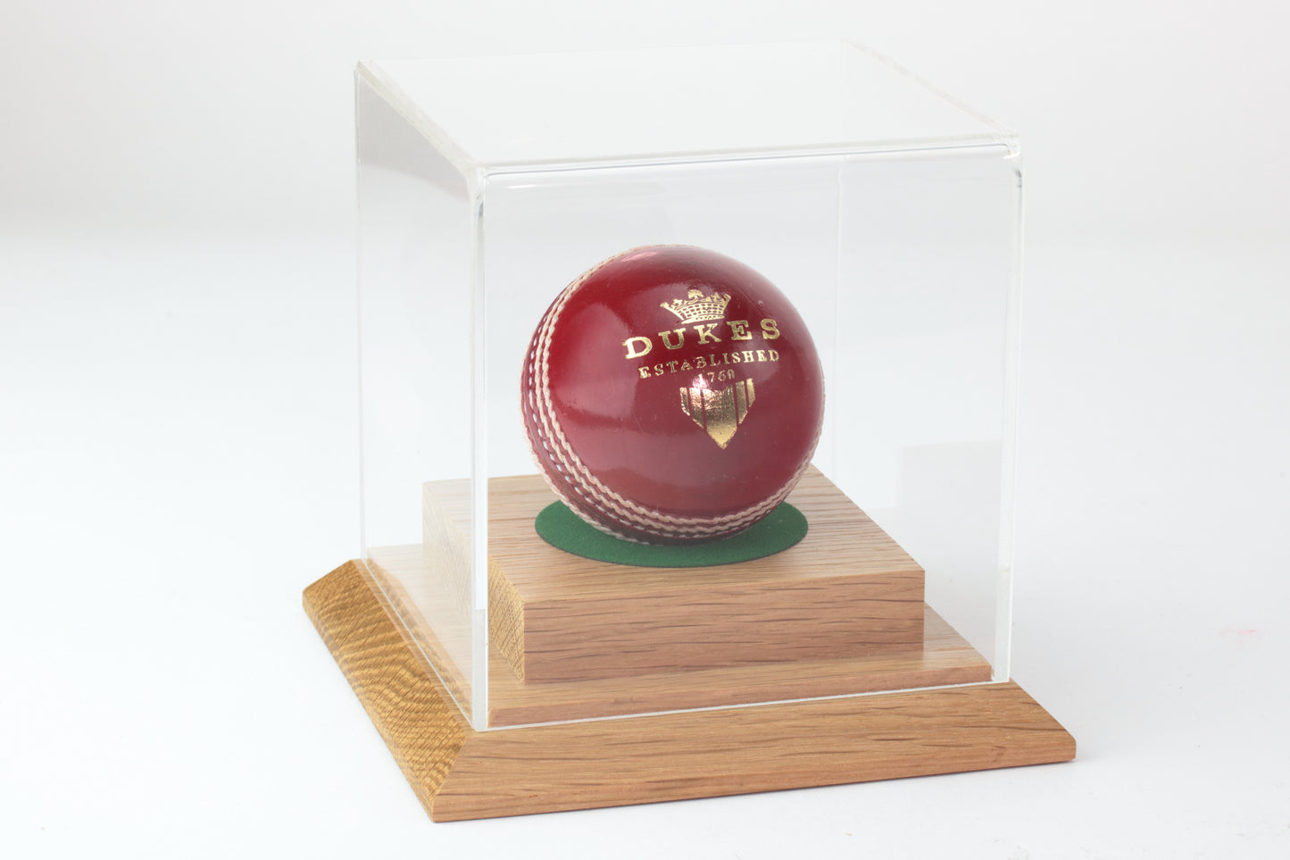 Cricket Ball Display case with custom engraving