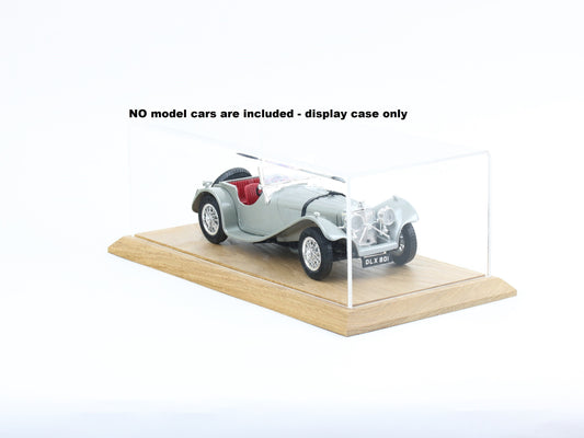 1:24 Scale Model car display case with solid OAK base